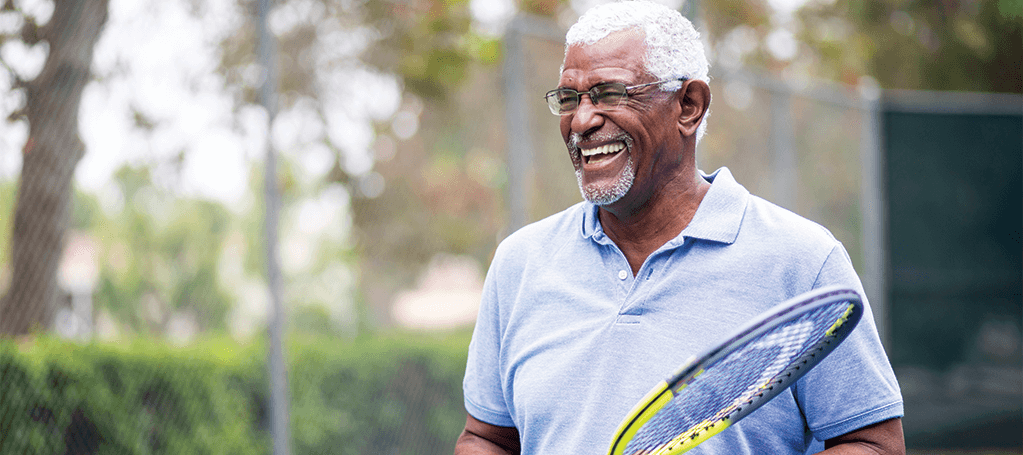 man playing tennis
